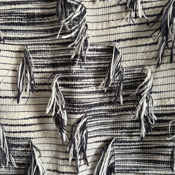 ANTHROPOLOGIE | Jorja Throw Blanket Black and White Cotton Fringe Blanket - Picture 3 of 4